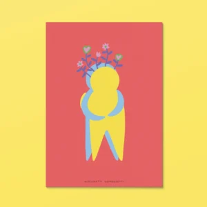 DISEGNETTI DEPRESSETTI - Poster 30x40 Abbraccio Fiorito