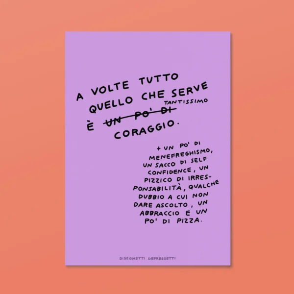 DISEGNETTI DEPRESSETTI - Cartolina Coraggio