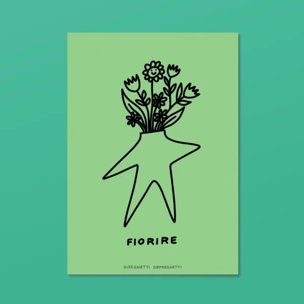 DISEGNETTI DEPRESSETTI - Poster A4 Fiorire