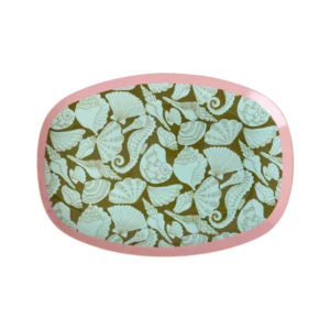 RICE-   Piatto piano piccolo rettangolare Seashell Print