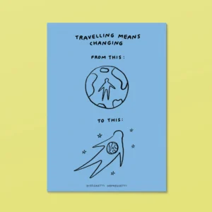 DISEGNETTI DEPRESSETTI - Poster 30x40 Travelling - Sky blue