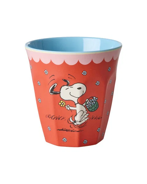 RICE- Bicchiere medio rosso - Snoopy Print