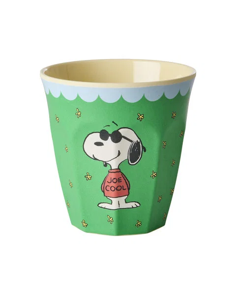 RICE- Bicchiere medio verde - Snoopy Print